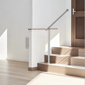   Rozsdamentes acél lépcsőkorlát 80 cm állítható bejárati kapaszkodó kültéri használatra (0–60°)