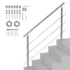 Rozsdamentes acél lépcsőkorlát 150 cm hosszúság, 3 vízszintes merevítővel, állítható 0–45° között