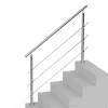 Rozsdamentes acél lépcsőkorlát 150 cm hosszúság, 3 vízszintes merevítővel, állítható 0–45° között