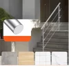 Rozsdamentes acél lépcsőkorlát 150 cm hosszúság, 3 vízszintes merevítővel, állítható 0–45° között