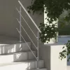 Rozsdamentes acél korlát 3 keresztrúddal 1200x104x1060 mm állítható dőlésszöggel kültéri lépcsőkhöz