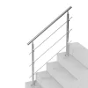 Rozsdamentes acél korlát 3 keresztrúddal 1200x104x1060 mm állítható dőlésszöggel kültéri lépcsőkhöz