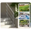 Rozsdamentes acél korlát 3 keresztrúddal 1200x104x1060 mm állítható dőlésszöggel kültéri lépcsőkhöz