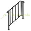 Wrought iron stair railing, entrance railing suitable for stairs with 3 or 4 steps for outdoor use black 