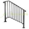 Wrought iron stair railing, entrance railing suitable for stairs with 3 or 4 steps for outdoor use black 
