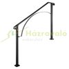 Stair railing wrought iron entrance railing curved shape, for 4-5 steps outdoor railing in black color
