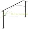 Stair railing wrought iron entrance railing curved shape, for 4-5 steps outdoor railing in black color