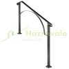 Stair railing wrought iron entrance railing curved shape, for 4-5 steps outdoor railing in black color