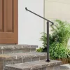 Kültéri kovácsoltvas lépcsőkorlát 76,5x159,6 cm 2-3 lépcsőfokhoz porfestett fekete