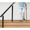 Fekete kültéri alumínium lépcsőkorlát 1–4 fokra 121 cm állítható kapaszkodó