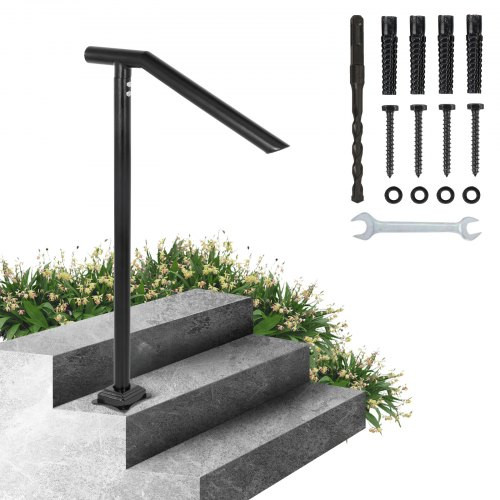 Lépcsőkorlát Acél .3 Cm Korlát 1-3 Lépcsőfokokhoz Lépcsőkorlát 150 Kg Terhelhetőség Bejárati Korlát Elegáns Korlát Külső Cső Vastagsága 2 Mm Ideális Kültéri Hátsó