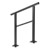 Kültéri alumínium lépcsőkorlát 2–3 lépcsőfokhoz 91x89,5 cm matt fekete