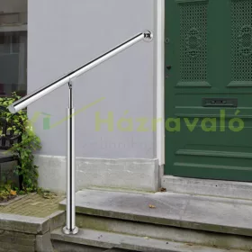 Lépcsőkorlát rozsdamentes acél korlát, 80x90 cm falhoz és padlóhoz rögzíthető