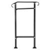 Fekete kovácsoltvas kültéri lépcsőkorlát 50x13,5x108 cm 1 lépcsőfokhoz, állítható magassággal és dőlésszöggel (0–30,8°)