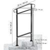 Fekete kovácsoltvas kültéri lépcsőkorlát 50x13,5x108 cm 1 lépcsőfokhoz, állítható magassággal és dőlésszöggel (0–30,8°)