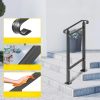 Fekete kovácsoltvas kültéri lépcsőkorlát 50x13,5x108 cm 1 lépcsőfokhoz, állítható magassággal és dőlésszöggel (0–30,8°)