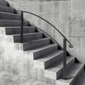   Kovácsoltvas lépcsőkorlát 5 lépcsőfokhoz fekete biztonságos kapaszkodó