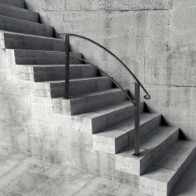   Állítható lépcsőkorlát fekete kovácsoltvas korlát 3-4 lépcsőfokhoz