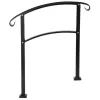 Lépcsőkorlát 3 fokos kovácsoltvas kültéri korlát matt fekete 
