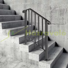   Állítható kovácsoltvas lépcsőkorlát 2-3 fokos lépcsőkhöz, kültéri fekete korlát 920x94x978 mm