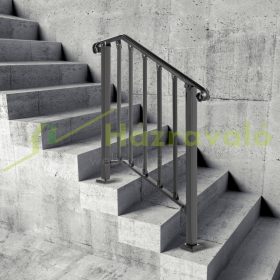   Állítható kovácsoltvas lépcsőkorlát 2-3 fokos lépcsőkhöz, kültéri fekete korlát 920x94x978 mm