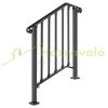 Adjustable wrought iron stair railing for 2-3 step stairs, outdoor black railing 920x94x978 mm