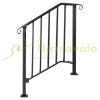 Adjustable wrought iron stair railing for 2-3 step stairs, outdoor black railing 920x94x978 mm