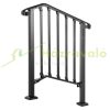 Adjustable wrought iron stair railing for 2-3 step stairs, outdoor black railing 920x94x978 mm