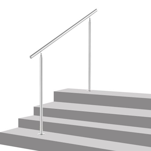 Stair railing stainless 100 cm long handrail with 42 mm diameter made of acid-resistant inox material, without cross bar 