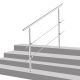 Stainless steel stair railing 100 cm without cross bar or with 2-3-4-5 anti-fall cross bars with a diameter of 42 mm made of acid-resistant inox material