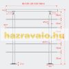 Lépcsőkorlát rozsdamentes 100 cm hosszú kapaszkodó 42 mm átmérővel  saválló inox anyagból, 2 darab l