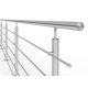 Stair railing stainless 100 cm long handrail with 42 mm diameter made of acid-resistant inox material, with 5 anti-fall crossbars 