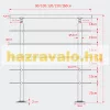 Lépcsőkorlát rozsdamentes 100 cm hosszú kapaszkodó 42 mm átmérővel  saválló inox anyagból, 5 darab leesést gátló keresztrúddal 