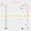 Lépcsőkorlát rozsdamentes 140 cm hosszú kapaszkodó 42 mm átmérővel saválló inox anyagból, 2 darab leesést gátló keresztrúddal
