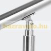 Stainless steel stair railing 140 cm long handrail with 42 mm diameter made of acid-resistant inox material, with 2 anti-fall crossbars