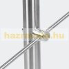 Stainless steel stair railing 140 cm long handrail with 42 mm diameter made of acid-resistant inox material, with 2 anti-fall crossbars