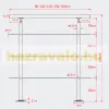 Lépcsőkorlát rozsdamentes 140 cm hosszú kapaszkodó 42 mm átmérővel saválló inox anyagból, 3 darab leesést gátló keresztrúddal