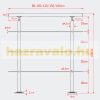 Lépcsőkorlát rozsdamentes 140 cm hosszú kapaszkodó 42 mm átmérővel saválló inox anyagból, 3 darab le