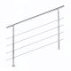 Stainless steel stair railing 140 cm without cross bar or with 2-3-4-5 anti-fall cross bars with a diameter of 42 mm made of acid-resistant inox material