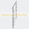 Stainless steel stair railing 140 cm long handrail with 42 mm diameter made of acid-resistant inox material, with 5 anti-fall crossbars