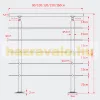 Lépcsőkorlát rozsdamentes 140 cm hosszú kapaszkodó 42 mm átmérővel saválló inox anyagból, 5 darab leesést gátló keresztrúddal