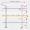 Lépcsőkorlát rozsdamentes 140 cm hosszú kapaszkodó 42 mm átmérővel saválló inox anyagból, 5 darab le