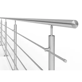   Lépcsőkorlát rozsdamentes 150 cm keresztrúd nélkül vagy 2-3-4-5 db leesést gátló keresztrúddal kapaszkodó 42 mm átmérővel saválló inox anyagból