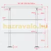 Lépcsőkorlát rozsdamentes 160 cm hosszú kapaszkodó 42 mm átmérővel saválló inox anyagból, 2 darab leesést gátló keresztrúddal