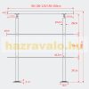 Lépcsőkorlát rozsdamentes 160 cm hosszú kapaszkodó 42 mm átmérővel saválló inox anyagból, 2 darab leesést gátló keresztrúddal