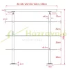 Lépcsőkorlát rozsdamentes 180 cm hosszú kapaszkodó 42 mm átmérővel  saválló inox anyagból, 3 darab leesést gátló keresztrúddal 