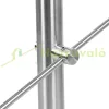 Lépcsőkorlát rozsdamentes 180 cm hosszú kapaszkodó 42 mm átmérővel  saválló inox anyagból, 3 darab leesést gátló keresztrúddal 