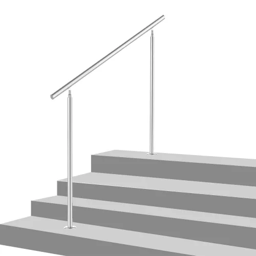 Lépcsőkorlát rozsdamentes 200 cm hosszú kapaszkodó 42 mm átmérővel  saválló inox anyagból, keresztrúd nélkül 