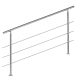 Stainless steel stair railing 200 cm without cross bar or with 2-3-4-5 anti-fall cross bars with 42 mm diameter made of acid-resistant inox material