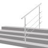 Stainless stair railing 80 cm long handrail with 42 mm diameter made of acid-resistant inox material, with 3 anti-fall crossbars